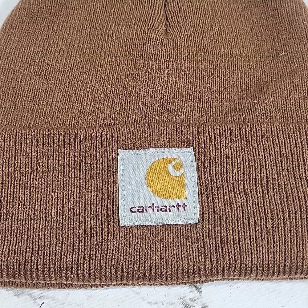 Carhartt Toddler Beanie‎ Brown Stretch Knit Cuff Warm Winter Hat Ski Cap